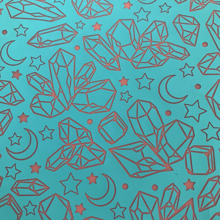 Silk Screen Crystal Moons Stones Stencil For Polymer Clay - Create Along 