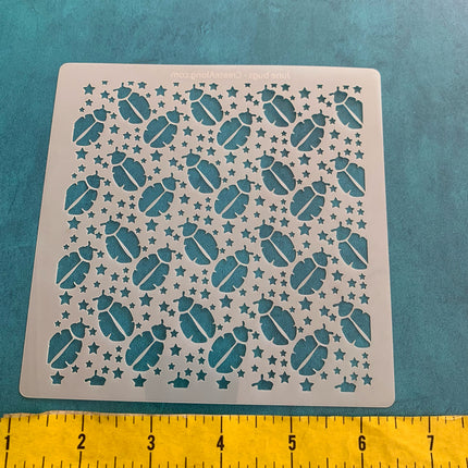 Lady bugs Ladybugs Mylar Stencil texture sheet for polymer clay earrings art jewelry mixed media