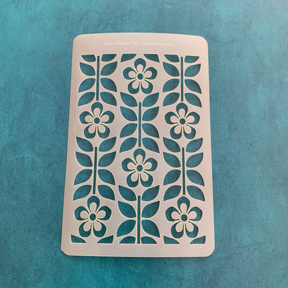 Henna Flower Flip Botanical Mylar Stencil texture sheet for polymer clay earrings art jewelry mixed media - Create Along 