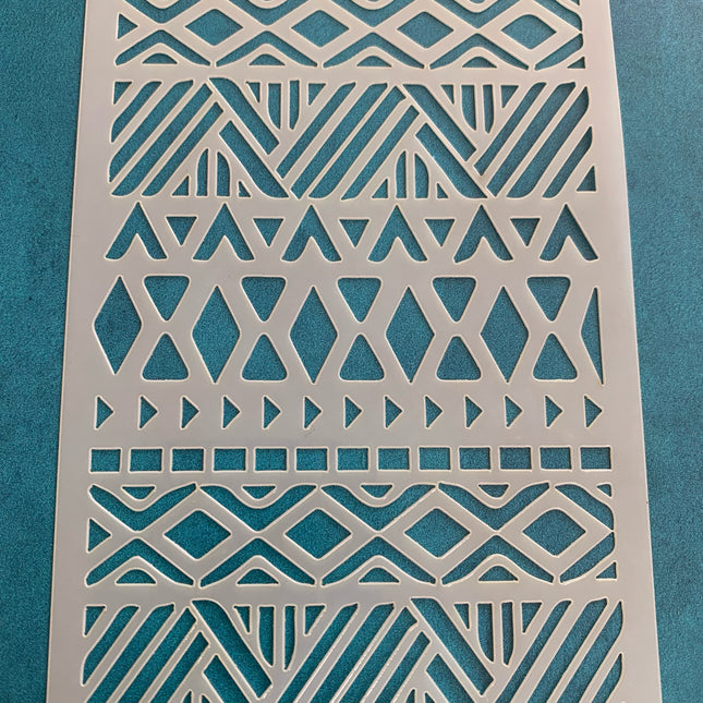 Tribal Pattern Mylar Stencil great for Polymer Clay Art Jewelry Mixed Media - Create Along 