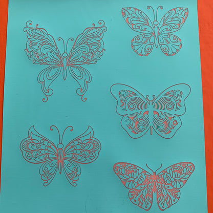 Silkscreen 5 Butterflies Bugs Stencil Polymer Clay Earrings Art Jewelry Crafting Butterfly - Create Along 