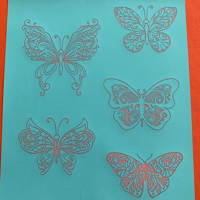 Silkscreen 5 Butterflies Bugs Stencil Polymer Clay Earrings Art Jewelry Crafting Butterfly - Create Along 