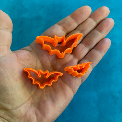 Fancy Flying Bats Polymer clay Cutter set for polymer art jewelry Halloween earring cutters - Create Along 