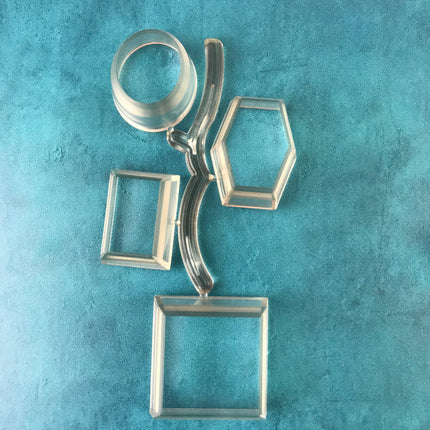Large Beveled Edge geometric shape polymer clay cutter set basics - Create Along 