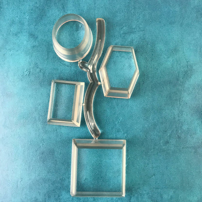 Large Beveled Edge geometric shape polymer clay cutter set basics - Create Along 