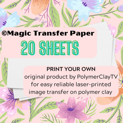 © Magic Transfer Paper 20 sheets images on polymer clay dissolving laser only - Create Along 
