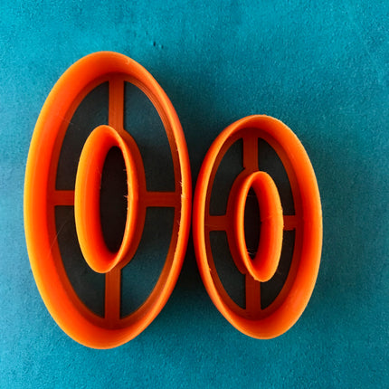 Oblong donut center cut-out ovals polymer clay cutter set jewelry earrings pendant small sharp clay cutters - Create Along 