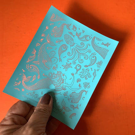 Mermaid Beach Ocean of Dreams Silkscreen for Polymer Clay and Mixed Media - Create Along 