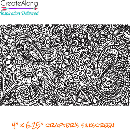 Paisley Garden Party Silkscreen SLAB Stencil - Create Along 