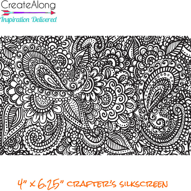 Paisley Garden Party Silkscreen SLAB Stencil - Create Along 