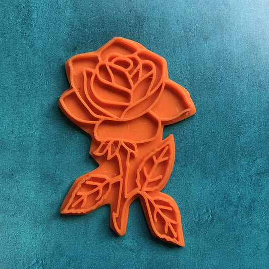 Rose stamp for polymer clay and mixed media