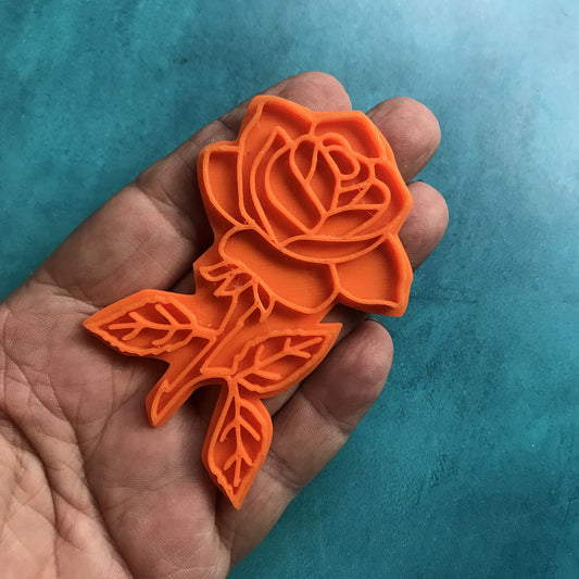 Rose stamp for polymer clay and mixed media