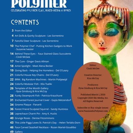 Sculpture - DIGITAL March 2020 Passion for Polymer clay magazine- PDF download - Create Along 