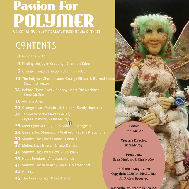 Shabby Chic DIGITAL May 2020 Passion for Polymer clay magazine- PDF download - Create Along 