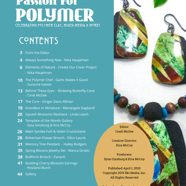 Inspired by Nature DIGITAL April 2020 Passion for Polymer clay magazine- PDF download - Create Along 