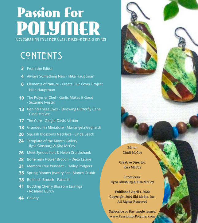 Inspired by Nature DIGITAL April 2020 Passion for Polymer clay magazine- PDF download - Create Along 
