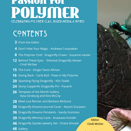 Dragonflies - DIGITAL June 2020 Passion for Polymer clay magazine- PDF download - Create Along 