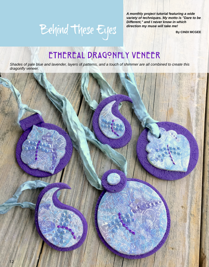 Dragonflies - DIGITAL June 2020 Passion for Polymer clay magazine- PDF download - Create Along 