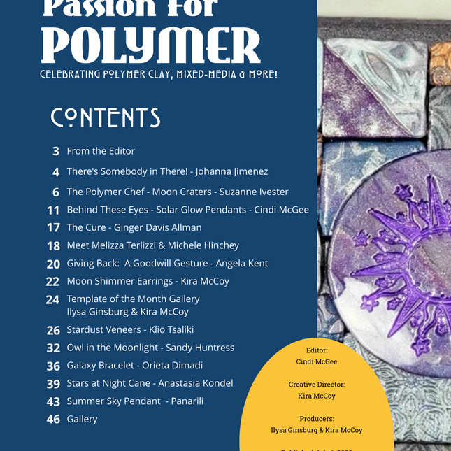 Celestial - DIGITAL July 2020 Passion for Polymer clay magazine- PDF download - Create Along 