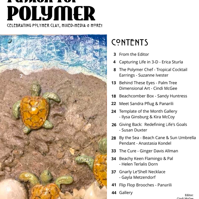 DIGITAL August 2020 Passion for Polymer clay magazine- PDF download - Create Along 