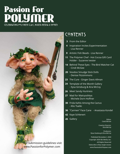 DIGITAL November 2020 Passion for Polymer clay magazine- PDF download Vol 20 - Create Along 
