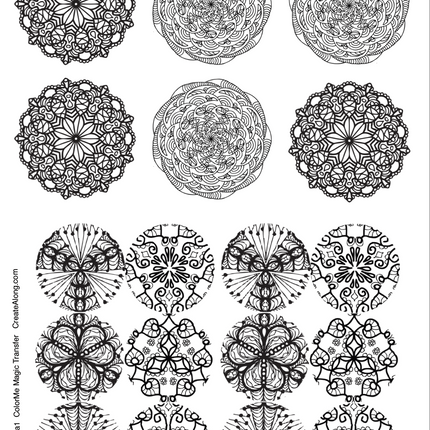 Digital Mandala Mania Image Transfer PDF for creating images on raw polymer clay and for use with Magic Transfer Paper - Create Along 