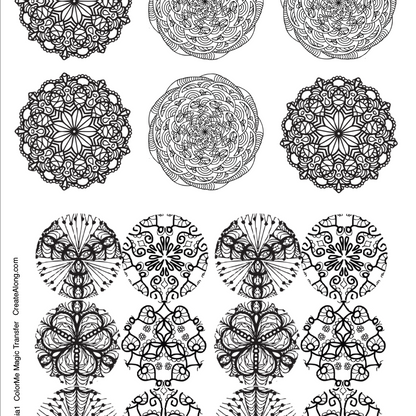 Digital Mandala Mania Image Transfer PDF for creating images on raw polymer clay and for use with Magic Transfer Paper - Create Along 