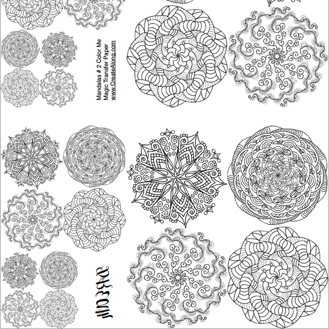 Digital Mandalas #2 Image Transfer PDF for creating images on raw polymer clay and for use with Magic Transfer Paper - Create Along 