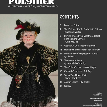 Sculpture & Halloween Tutorials Magazine: October 2021 Passion for Polymer Clay DIGITAL Downloadable PDF - Create Along 