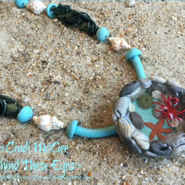 Make a Dimensional Miniature Tidal Pool Polymer Clay Pendant Online Workshop with Cindi McGee - Create Along 