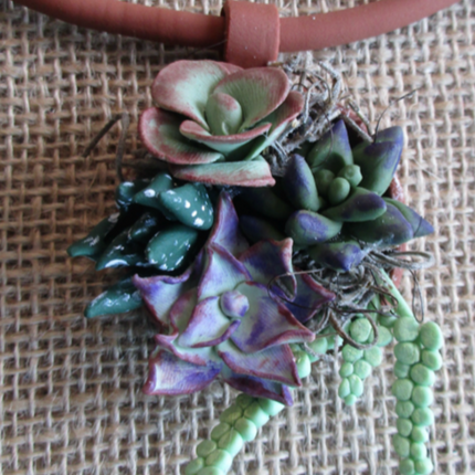 Make a Miniature Succulent Garden Polymer Clay Pendant Online Workshop with Cindi McGee - Create Along 