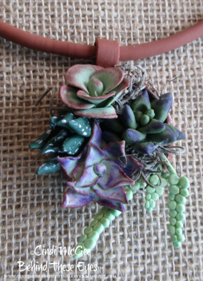 Make a Miniature Succulent Garden Polymer Clay Pendant Online Workshop with Cindi McGee - Create Along 