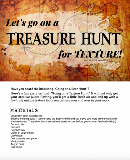 Texture Tutorials Magazine: March 2022 Passion for Polymer Clay DIGITAL Downloadable PDF - Create Along 