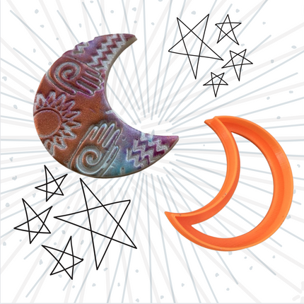 Crescent Moon polymer clay cutter set jewelry earrings pendant small sharp clay cutters - Create Along 