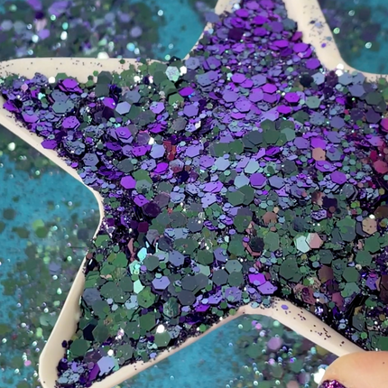 Under the Sea Glitter turquoise Purple color shift chunky for pens candles earrings clay resin mugs slime tumblers nail art 2 oz - Create Along 