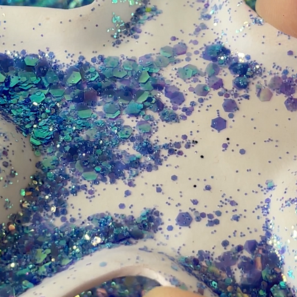Serenity Purple Aqua Turquoise Chunky Glitter for pens candles earrings clay resin mugs slime tumblers nail art 2 oz - Create Along 