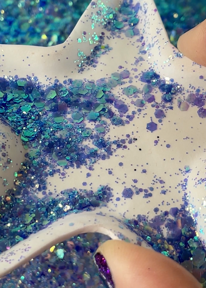 Serenity Purple Aqua Turquoise Chunky Glitter for pens candles earrings clay resin mugs slime tumblers nail art 2 oz - Create Along 