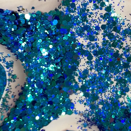 Mermaid Royal Blue Sea Green Mix Glitter for pens candles earrings clay resin mugs slime tumblers nail art 2 oz - Create Along 