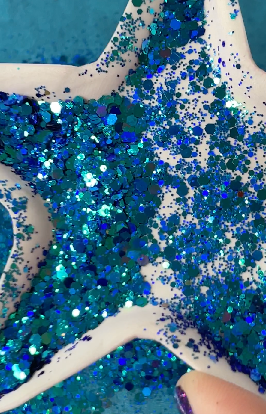 Mermaid Royal Blue Sea Green Mix Glitter for pens candles earrings clay resin mugs slime tumblers nail art 2 oz