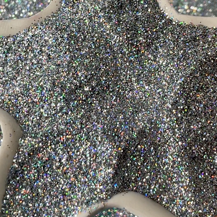 Super Silver ultra fine holographic Glitter for pens candles earrings clay resin mugs slime tumblers nail art 2 oz - Create Along 