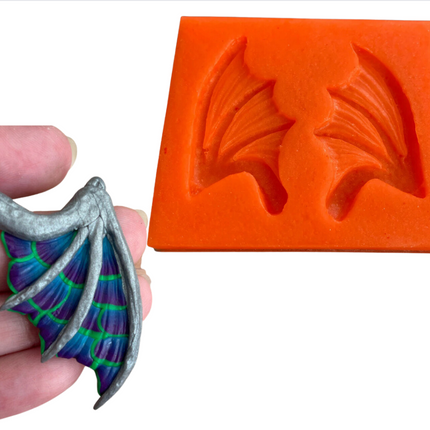 Dragon Bat Devil Wings silicone mold polymer clay UV resin earrings crafting - Create Along 
