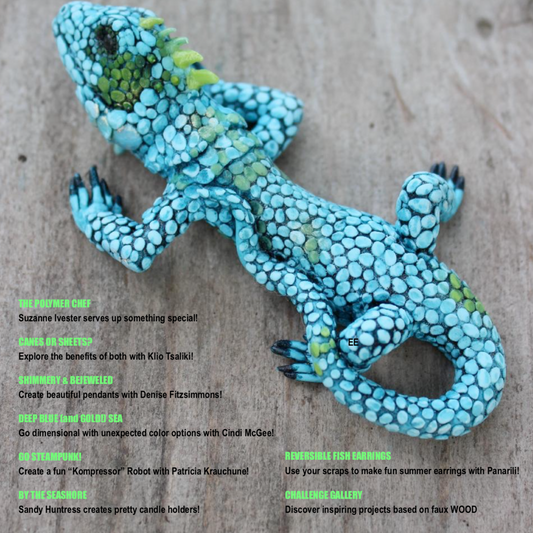 PCU August 2018 Polymer Clay Universe magazine download PDF tutorials - Polymer Clay TV tutorial and supplies