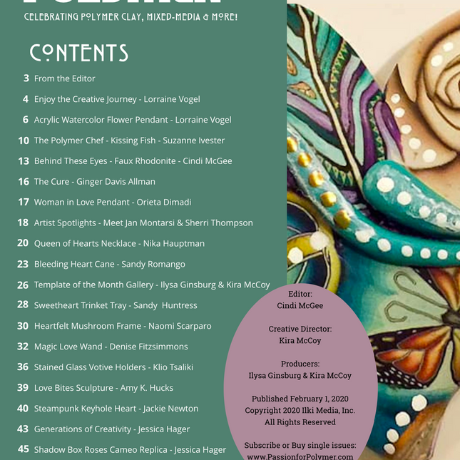 February 2020 Passion for Polymer clay magazine- DIGITAL PDF download - Create Along 