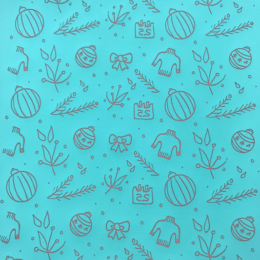 Sweater Weather Botanical Plant Tree Holiday Winter Silk Screen Stencil for Polymer Clay, Art Jewelry, Mixed Media