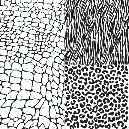 Silkscreen Stencil Wild Things leopard cheetah zebra croc animal for Polymer Clay and Mixed Media - Create Along 