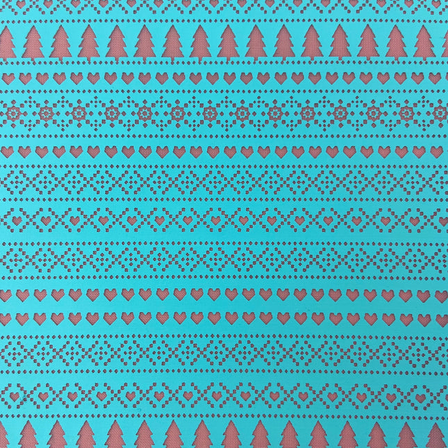 Winter Knit Holiday Christmas trees plants Silk Screen Stencil for Polymer Clay, Art Jewelry, Mixed Media