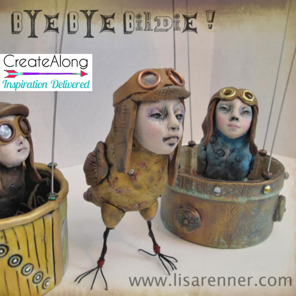 Bird Peeps Bye Bye Birdie online video class with Lisa Renner - Polymer Clay TV tutorial and supplies