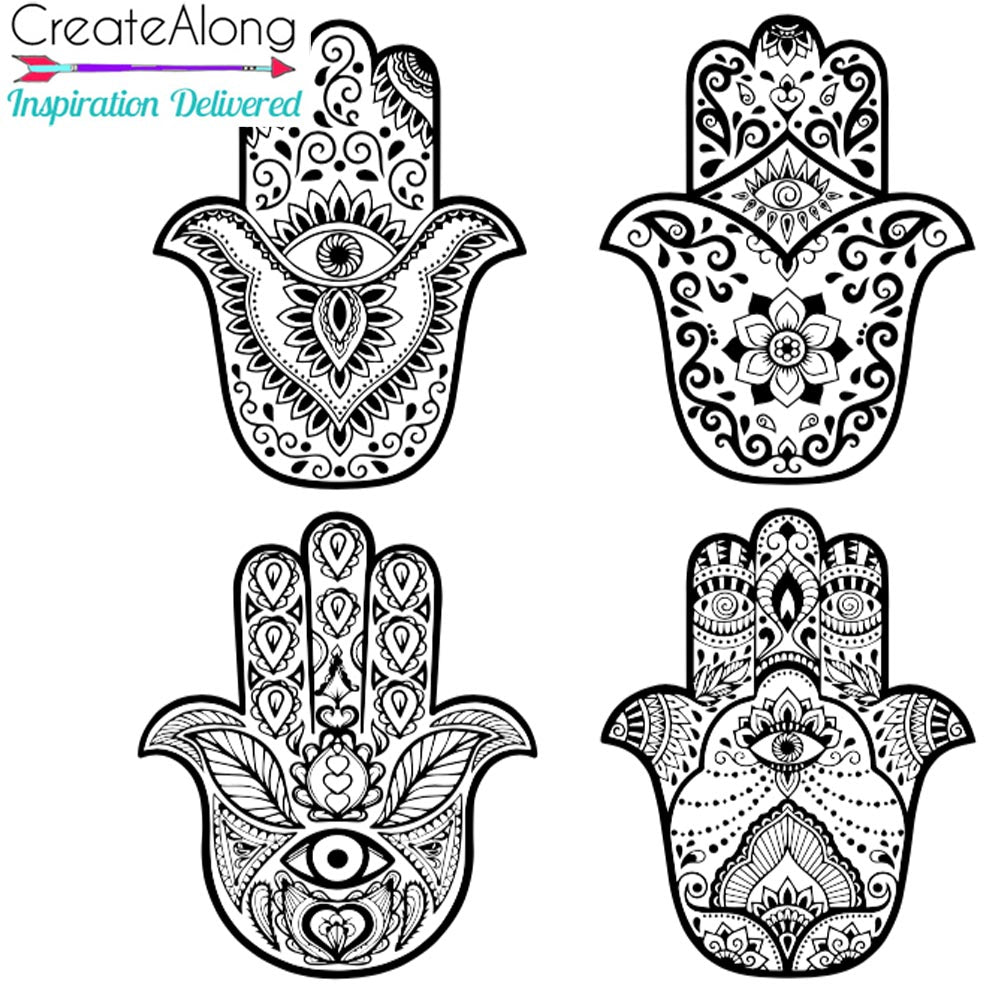 Silkscreen Hamsa Blessed Eyes polymer clay Stencil Art Jewelry Mixed Media - Polymer Clay TV tutorial and supplies