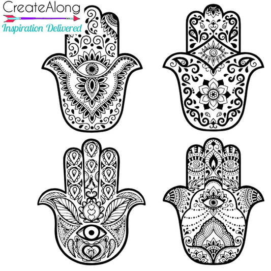 Silkscreen Hamsa Blessed Eyes polymer clay Stencil Art Jewelry Mixed Media - Polymer Clay TV tutorial and supplies