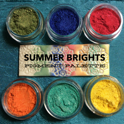 Pigments Mica Powders Summer Brights for Polymer Clay, Art Jewelry and Mixed Media color shimmer - Create Along 